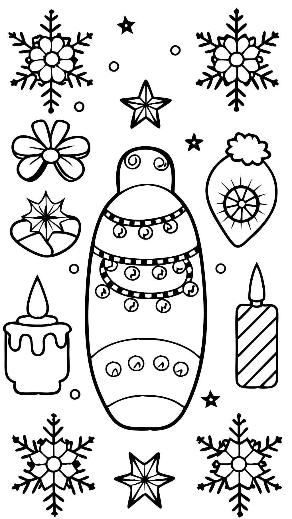 pages à colorier de l’ongle de Noël Pinterest